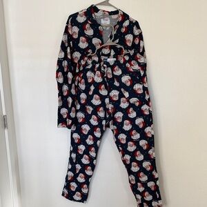 Old Navy Navy Blue Santa Pajama Set